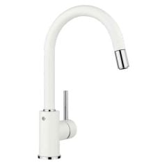 Blanco MIDA-S Pull-Out Spout Silgranit-Look Kitchen Tap - White - BM3121WH