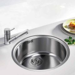 Blanco RONDO SOL-IF 1 Bowl Inset Stainless Steel Kitchen Sink - Brushed Finish - 514647 Lifestyle
