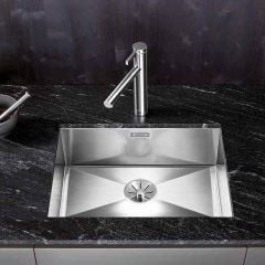 Blanco ZEROX 550-U 1 Bowl Undermount Stainless Steel Kitchen Sink with Manual InFino Waste - Satin Polish - 521591 Lifestyle