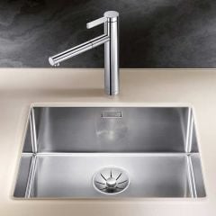 Blanco CLARON 500-U 1 Bowl Undermount Stainless Steel Kitchen Sink with Manual InFino Waste - Satin Polish - 521577 Lifestyle