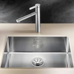 Blanco CLARON 550-U 1 Bowl Undermount Stainless Steel Kitchen Sink with Manual InFino Waste - Satin Polish - 521579 Lifestyle