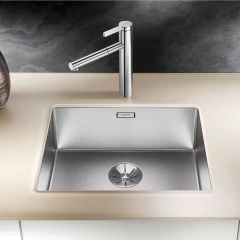 Blanco CLARON 500-U Durinox Stainless Steel 1 Bowl Undermount Kitchen Sink with Manual InFino Waste - 523386