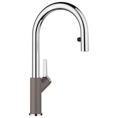 BLanco CARENA-S Vario Pull-Out Spout Silgranit Look Dual Finish Kitchen Tap - Volcano Grey - 526930