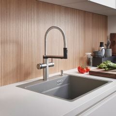 Blanco Choice Icona Kitchen Mixer Tap - Brushed Stainless Steel - 527656 Lifestyle