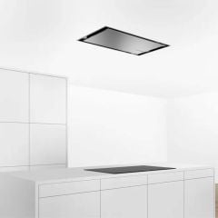 Bosch Series 6 DRC97AQ50B 90cm Ceiling Cooker Hood - Brushed Steel - Mounted Front Close Up View