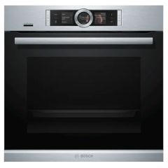 Bosch Series 8 HBG674BS1B Built-In Single Oven - Stainless Steel - Closed Front View