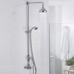 Bristan 1901 Thermostatic Exposed Dual Mixer Shower Valve with Rigid Riser Kit - N2 CSHXDIV C