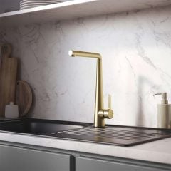 Bristan Pine Easyfit Monobloc Kitchen Mixer Tap - Brushed Brass - PNE EFSNK BB