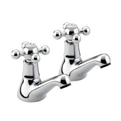 Bristan Regency 2 Hole Basin Bathroom Taps - Chrome - R 1/2 C Full View