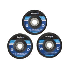 BlueSpot Tools Sanding Flap Disc Set 3 Piece 115mm (4.1/2in) - B/S19642