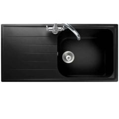 Rangemaster Amethyst 1 Bowl Igneous Granite Kitchen Sink - Ash Black - AME1051AS/