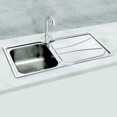 Carron Phoenix Zeta 100 1 Bowl Inset Kitchen Sink - Polished - 101.0043.154