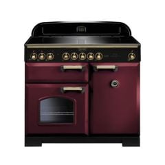 Rangemaster Classic Deluxe 100 Electric Range Cooker Cranberry Brass CDL100EICY/B