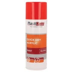 Plastikote Trade Quick Dry Acrylic Aerosol Spray Paint Gloss Red 400ml - PKT71014
