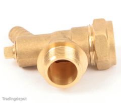 Compression Fitting Male Elbow With Drain Off 22mm x 3/4