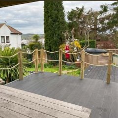 Cladco WPC Woodgrain Reversible 4m Hollow Composite Decking Board 150 x 25mm - Charcoal - WPCHRB40