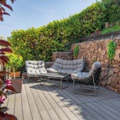 Cladco WPC Woodgrain Reversible 2.4m Hollow Composite Decking Board 150 x 25mm - Light Grey - WPCHRL24