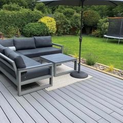 Cladco WPC Woodgrain Reversible 4m Hollow Composite Decking Board 150 x 25mm - Light Grey - WPCHRL40