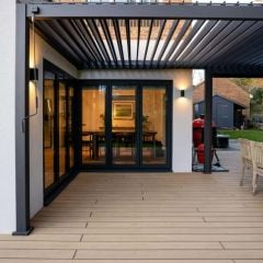 Cladco WPC Woodgrain Reversible 4m Hollow Composite Decking Board 150 x 25mm - Teak/Original Wood - WPCHRT40