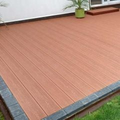 Cladco WPC Reversible 4m Solid Composite Decking Board 150 x 25mm - Redwood/Reddish Brown - WPCSR40