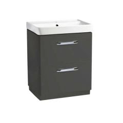 Tavistock Compass 600mm Double Drawer Freestanding Unit Only - Gloss Clay - CM600FDC
