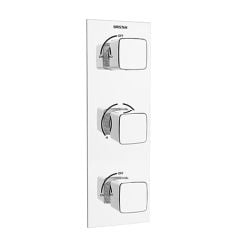 Bristan Cobalt Thermostatic Recessed Dual Control Shower Valve with Integral Twin Stopcocks - Chrome - COB SHC3STP C