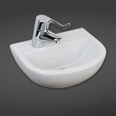RAK Ceramics Compact 38cm Basin 1 Tap Hole Left Hand With No Overflow - CO1004AWHA