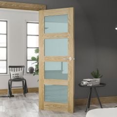 Deanta Coventry Unfinished Oak Glazed Internal Door 2040x826x40mm - 40HP1GCUNX826