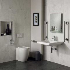 Ideal Standard CONCEPT FREEDOM Ensuite DocM Pack 600mm Basin And 550mm Projection Back To Wall Toilet Pan - S6403AA
