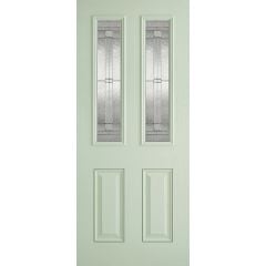 LPD Malton 2L Glazed Pre-Finished Light Green Front White Inside External Door 1981x838x44mm - GRPMALGRN33