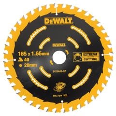 DEWALT Cordless Extreme Framing Circular Saw Blade 165 x 20mm x 40T - DEWDT10640QZ