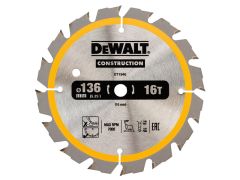 DEWALT Construction Trim Saw Blade 136 x 10mm x 16T - DEWDT1946QZ