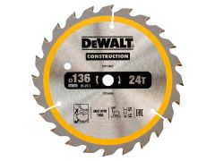DEWALT Construction Trim Saw Blade 136 x 10mm x 24T - DEWDT1947QZ