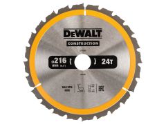 DEWALT Construction Circular Saw Blade 216 x 30mm x 24T - DEWDT1952QZ
