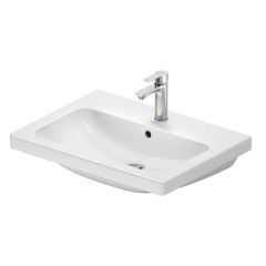 Duravit D-Code 650mm Wash Basin - 1 Tap Hole - White - 23996500002