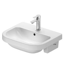 Duravit D-Code 550mm Semi-Recessed Basin - 1 Tap Hole - White - 24035500002