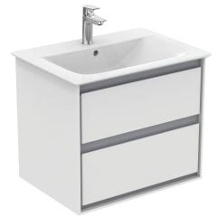 Ideal Standard Connect Air 600mm Wall Hung Vanity Unit 2 Drawers - Gloss White & Matt White - E0818B2