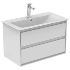 Ideal Standard Connect Air 800mm Wall Hung Vanity Unit 2 Drawers - Gloss White & Matt White - E0819B2