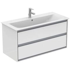 Ideal Standard Connect Air 1000mm Wall Hung Vanity Unit 2 Drawers - Gloss White & Matt White - E0821B2