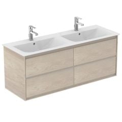 Ideal Standard Connect Air 1200mm Wall Hung Vanity Unit 4 Drawers - Wood Light Brown & Matt Light Brown - E0822UK