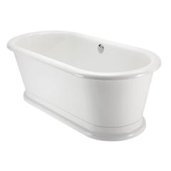 Burlington London Round 1800 x 850mm Freestanding Soaking Bath No Tap Holes - White - E18