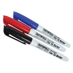 Faithfull Fibre Tip Marker Pen Mixed (Pack of 3) - FAIFTMMIX3