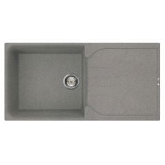 Reginox EGO 480 Elleci Granite 1 Bowl Kitchen Sink - Reversible Metaltek Titanium - EGO 480 TT