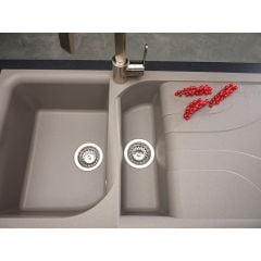 Reginox EGO 475 Elleci 1.5 Bowl Granite Kitchen Sink - Metaltek Titanium - EGO 475 TT