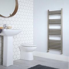 Towelrads Eton Straight Heated Towel Rail - Brushed Aluminium - 1200x500mm - 136058- lifestyle