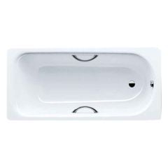 Eurowa 1400 x 700mm Bath Two Tap Holes, Drilled for Twin Grips & Anti-Slip