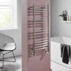 Towelrads Eversley Straight Heated Towel Rail 1200x600mm - Polished Stainless Steel - 136036 - lifestyle