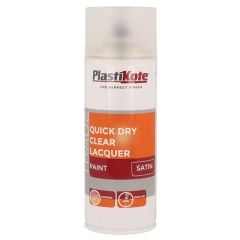 Plastikote Trade Quick Dry Clear Lacquer Aerosol Spray Paint Satin 400ml - PKT71004