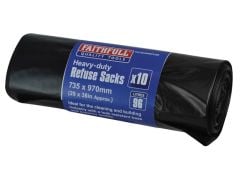 Faithfull Heavy-Duty Black Refuse Sack (10) - FAIBAGREFUSE