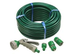 Faithfull PVC Reinforced Hose 15 Metre Fittings & Spray Gun - FAIHOSE15AV